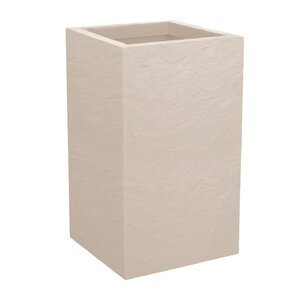 Pot vierkant Volcania Up - 29,5x29,5x49,5cm Beige kalksteen - afbeelding 2