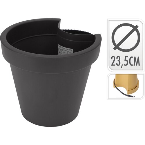 Pot voor regenpijp D22xH21,5cm Antraciet