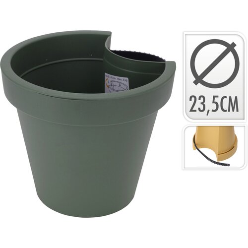 Pot voor regenpijp D22xH21,5cm Donkergroen