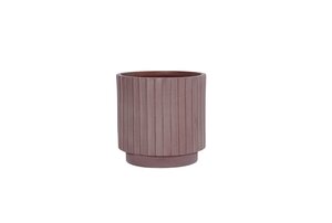Pot wide rib raised fibre clay D 36 x H 36 cm dark clay