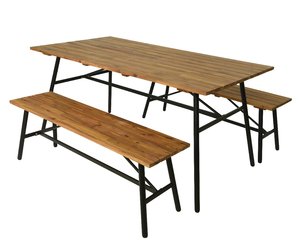 Poznan Dining tuinset Beige - 83,5 x 160 x 76 cm - afbeelding 1