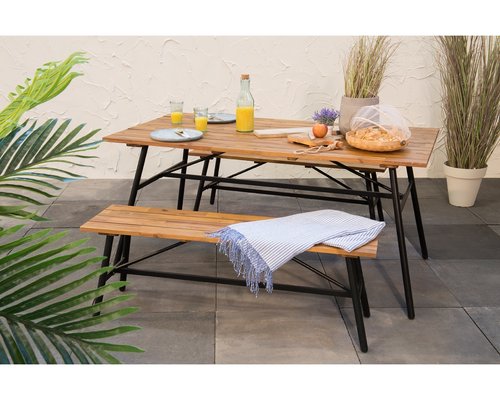 Poznan Dining tuinset Beige - 83,5 x 160 x 76 cm - afbeelding 5