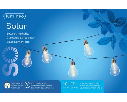 Lumineo Solar partyverlichting 10 lamps - 450 cm - afbeelding 3