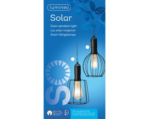 Lumineo Solar hanglamp zwart - Ø 22 cm - afbeelding 2