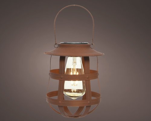 Lumineo Solar lantaarn rustiek bruin - Ø 19 cm - afbeelding 2