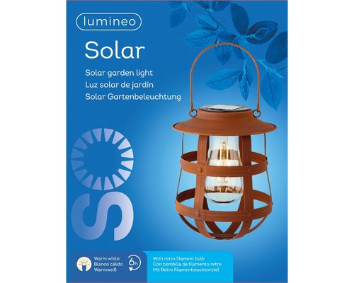 Lumineo Solar lantaarn rustiek bruin - Ø 19 cm - afbeelding 3