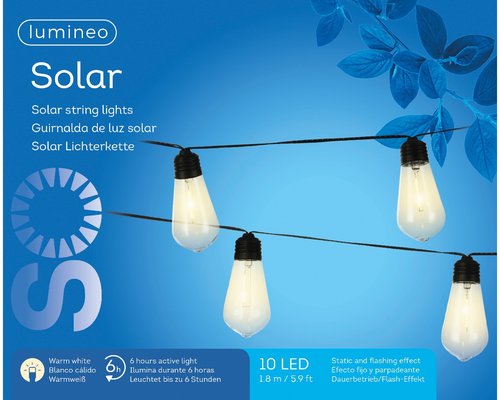 Lumineo Solar partyverlichting 10 lamps - 180 cm - afbeelding 2