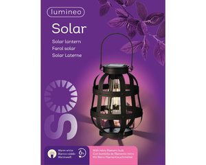 Lumineo Solar lantaarn zwart - Ø 14 cm - afbeelding 3
