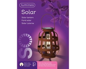 Lumineo Solar lantaarn rustiek bruin - Ø 14 cm - afbeelding 3