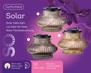 Lumineo Solar tafellamp 3 kl. ass - Ø 16 cm - afbeelding 3