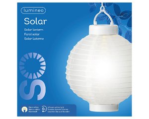 Lumineo Solar lampion wit - Ø 23cm - afbeelding 2