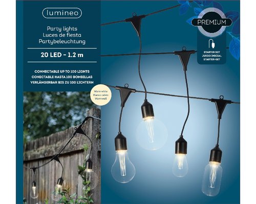 Lumineo LED partylight klassiek warm 20 lamps - 950 cm - afbeelding 4