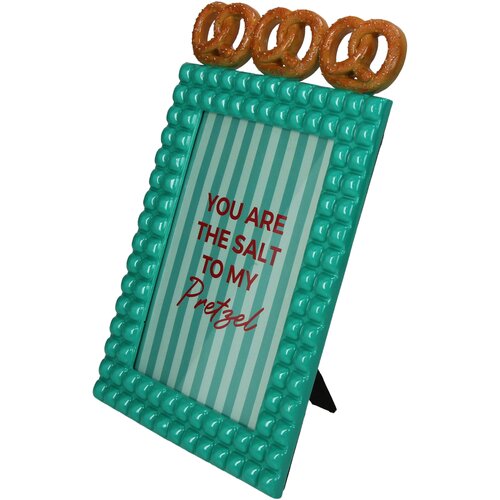 Fotolijst Pretzel Polyresin Turquoise - H 18 x B 13 cm - afbeelding 2