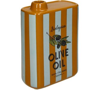 Vaas Olijfolie Strepen Aardewerk - H 17 x B 5,5 x L 13 cm - afbeelding 2