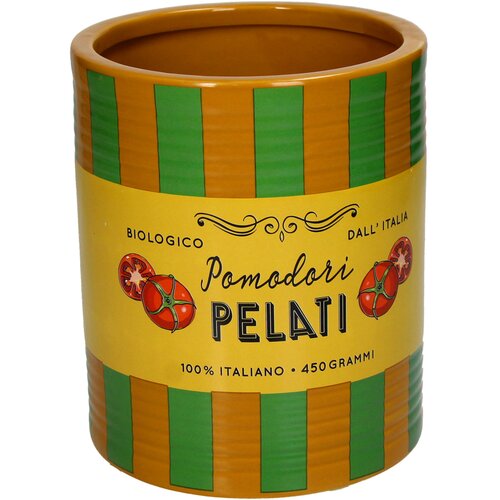 Plantenpot Pomodori Strepen Aardewerk - H 15,5 x B 13 x L 13 cm
