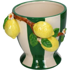 Plantenpot Citroen Dolomiet Groen - H 14,7 x B 15,5 x L 14 cm