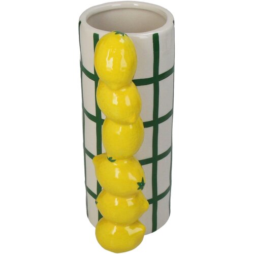 Vaas Citroen Aardewerk Geel - H 18,5 x B 8 x L 11 cm - afbeelding 2