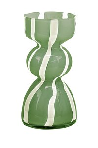 Vaas hyacint glas D 8,5 x H 17 cm olive green/white