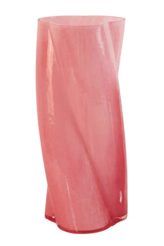 Vaas glas twist D 13 x H 29 cm soft pink