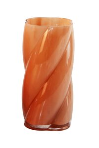 Vaas glas twist D 10,5 x H 20 cm soft orange