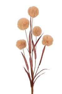 Kunsttak met 5 bollen - L95cm Lichtbruin