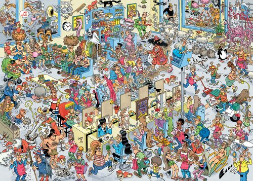 Puzzel Jan van Haasteren Bij de Kapper - 1.000 st. - afbeelding 2