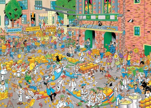 Puzzel Jan van Haasteren - De Kaasmarkt & Skûtsjesilen - 2x1000 st. - afbeelding 2
