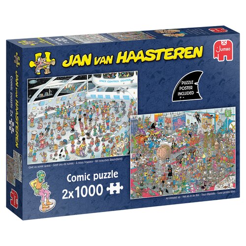Puzzel Jan van Haasteren Geef ons de ruimte/Net als in de film - 2x1000 st. - afbeelding 1