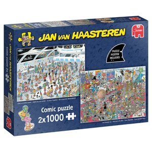 Puzzel Jan van Haasteren Geef ons de ruimte/Net als in de film - 2x1000 st. - afbeelding 1