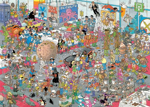 Puzzel Jan van Haasteren Geef ons de ruimte/Net als in de film - 2x1000 st. - afbeelding 3