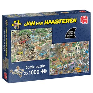 Puzzel Jan van Haasteren - Safari & Storm - 2x1000 st. - afbeelding 1