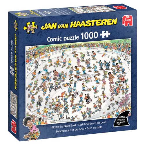 Puzzel Jan van Haasteren - Skateboarden In De Bowl - 1.000 st. - afbeelding 1