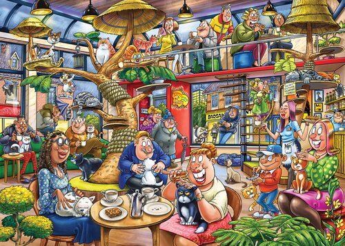 Puzzel Wasgij Mystery 28 - Kat-en-muisspel! - 1.000 st. - afbeelding 2