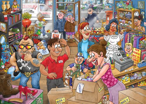 Puzzel Wasgij Mystery 29 - Donatiedebacle! - 1.000 st. - afbeelding 2