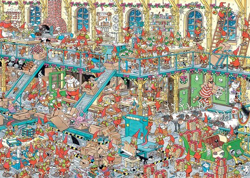 Puzzel Xms JvH Santa's Factory 1000 - afbeelding 2