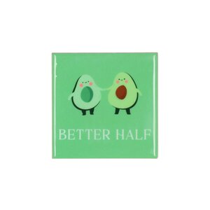 Quote tegel 'Better Half' groen - B 10 X H 10 X D 1 Cm