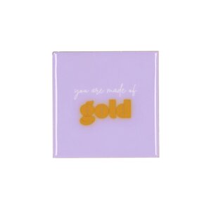 Quote tegel 'Gold' paars - B 10 X H 10 X D 1 Cm