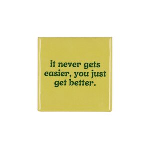 Quote tegel 'It Never' groen - B 10 X H 10 X D 1 Cm