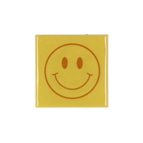 Quote tegel 'Smiley' groen - B 10 X H 10 X D 1 Cm
