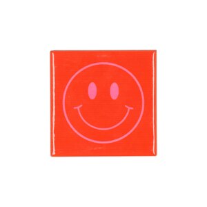 Quote tegel 'Smiley' oranje - B 10 X H 10 X D 1 Cm