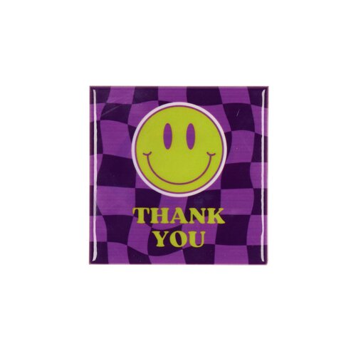 Quote tegel 'Thank You' paars - B 10 X H 10 X D 1 Cm