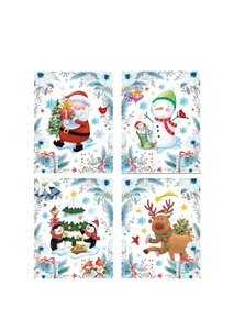 Raamdeco kerst kleur 42x30cm a4