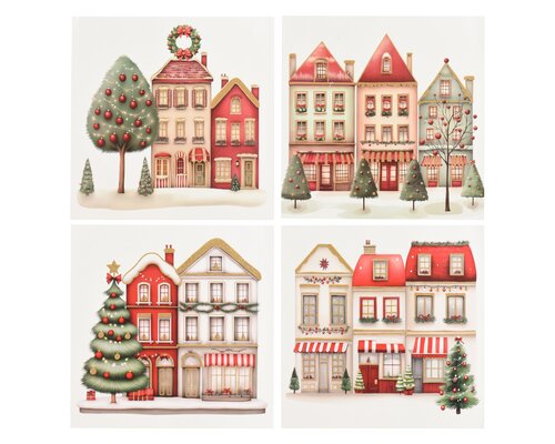 Raamdecoratie PVC - L28xH28cm Rood/beige - 4 Varianten - afbeelding 2
