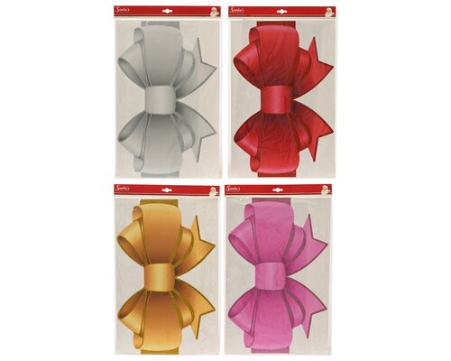Raamdecoratie strik kunststof - L49,5xH33,5cm 5 stuks - afbeelding 1