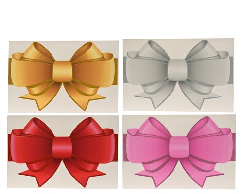 Raamdecoratie strik kunststof - L49,5xH33,5cm 5 stuks - afbeelding 2