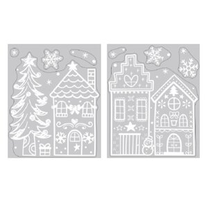 Anna's Collection 2-pack raamstickers kerst - L 34.5 x B 28.5 cm