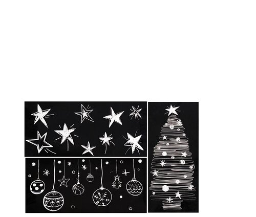 Raamsticker kerst 49x39cm wit a3