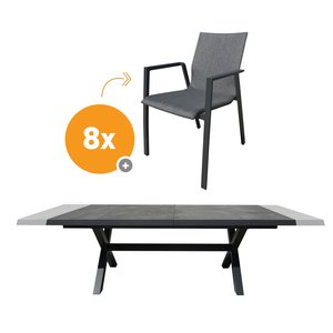 Royal Seasons Alora 8-zits tuinset uitschuifbaar - afbeelding 1