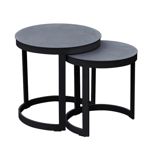 Royal Seasons aluminium bijzettafel set antraciet