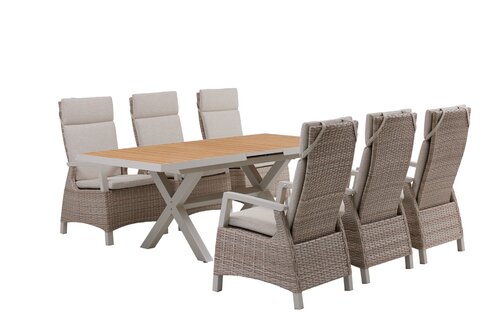 Royal Seasons Athene 6-zits tuinset uitschuifbaar - afbeelding 1